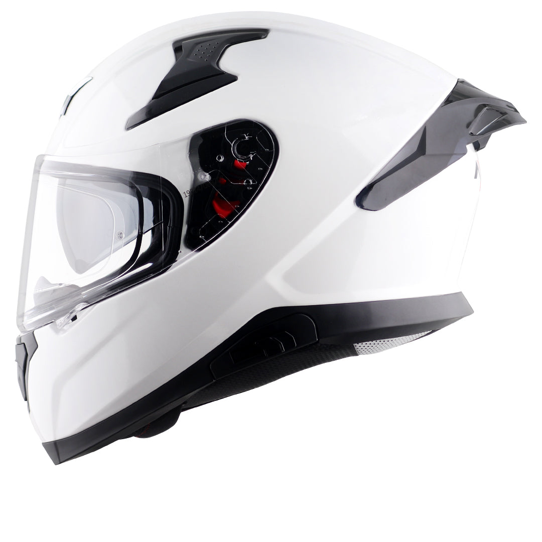 Motorcycle full face solid white helmet with pinlock and sunvisor