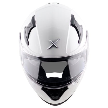Motorcycle full face solid white helmet with pinlock and sunvisor