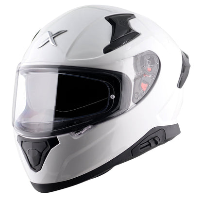 Motorcycle full face solid white helmet with pinlock and sunvisor