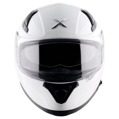 Motorcycle full face solid white helmet with pinlock and sunvisor