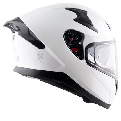 Motorcycle full face solid white helmet with pinlock and sunvisor