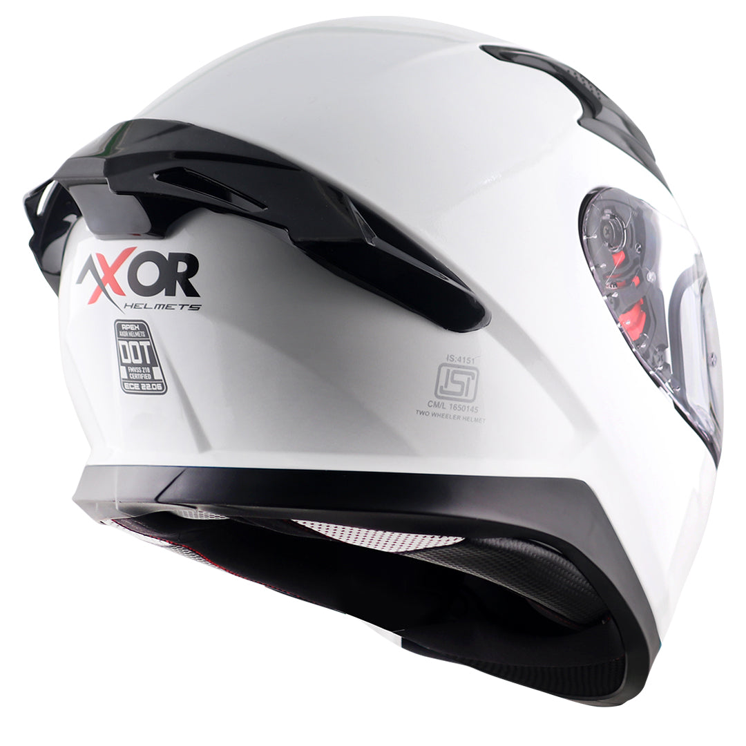  Motorcycle full face solid white helmet with pinlock and sunvisor