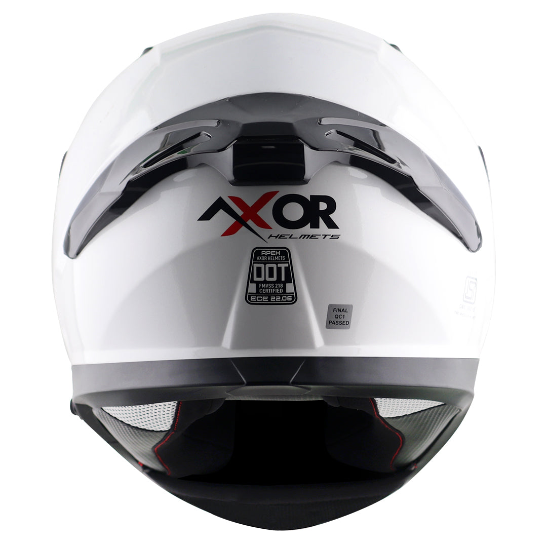 Motorcycle full face solid white helmet with pinlock and sunvisor