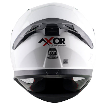 Motorcycle full face solid white helmet with pinlock and sunvisor