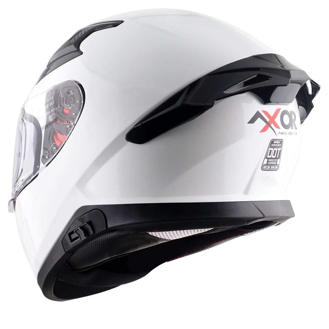 Motorcycle full face solid white helmet with pinlock and sunvisor