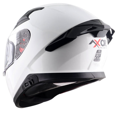 Motorcycle full face solid white helmet with pinlock and sunvisor
