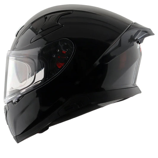 Motorcycle full face solid black gloss helmet for sports/touring