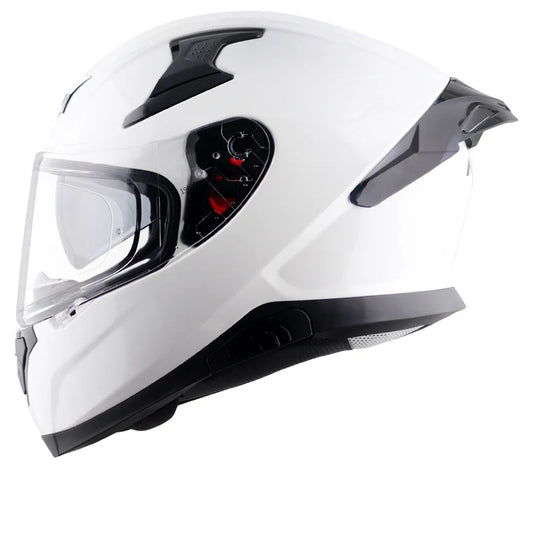 Motorcycle full face solid white helmet Axor sports/touring