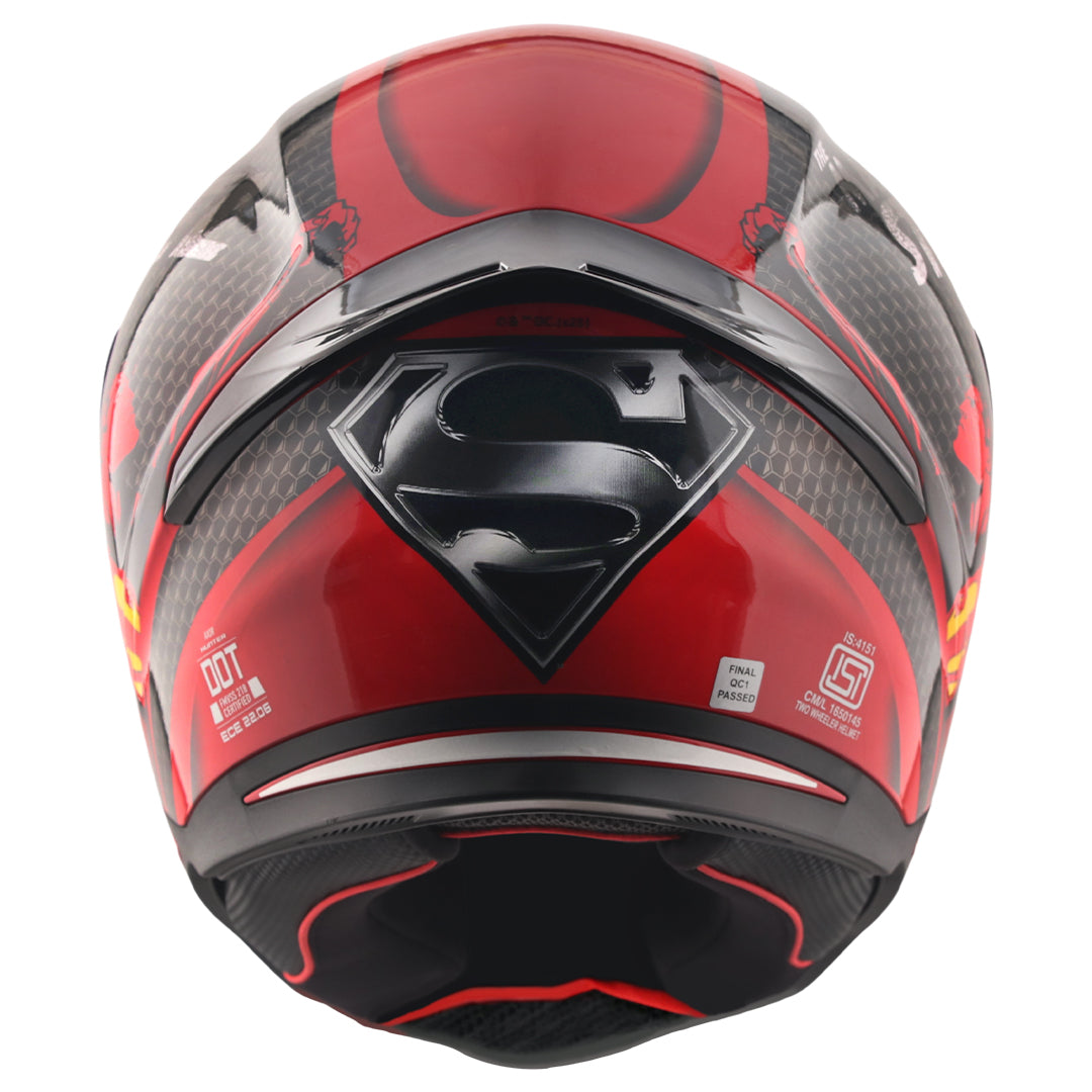 Motorcycle full face helmet dc superman black red decal pinlock ready