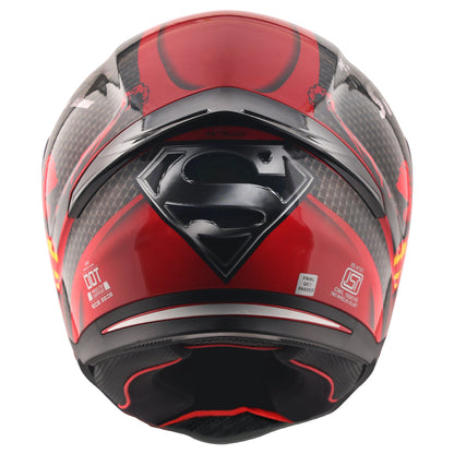 Motorcycle full face helmet dc superman black red decal pinlock ready