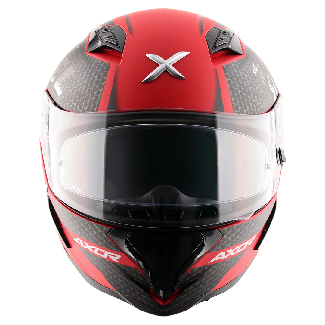 Motorcycle full face helmet dc superman matt black red decal pinlock ready