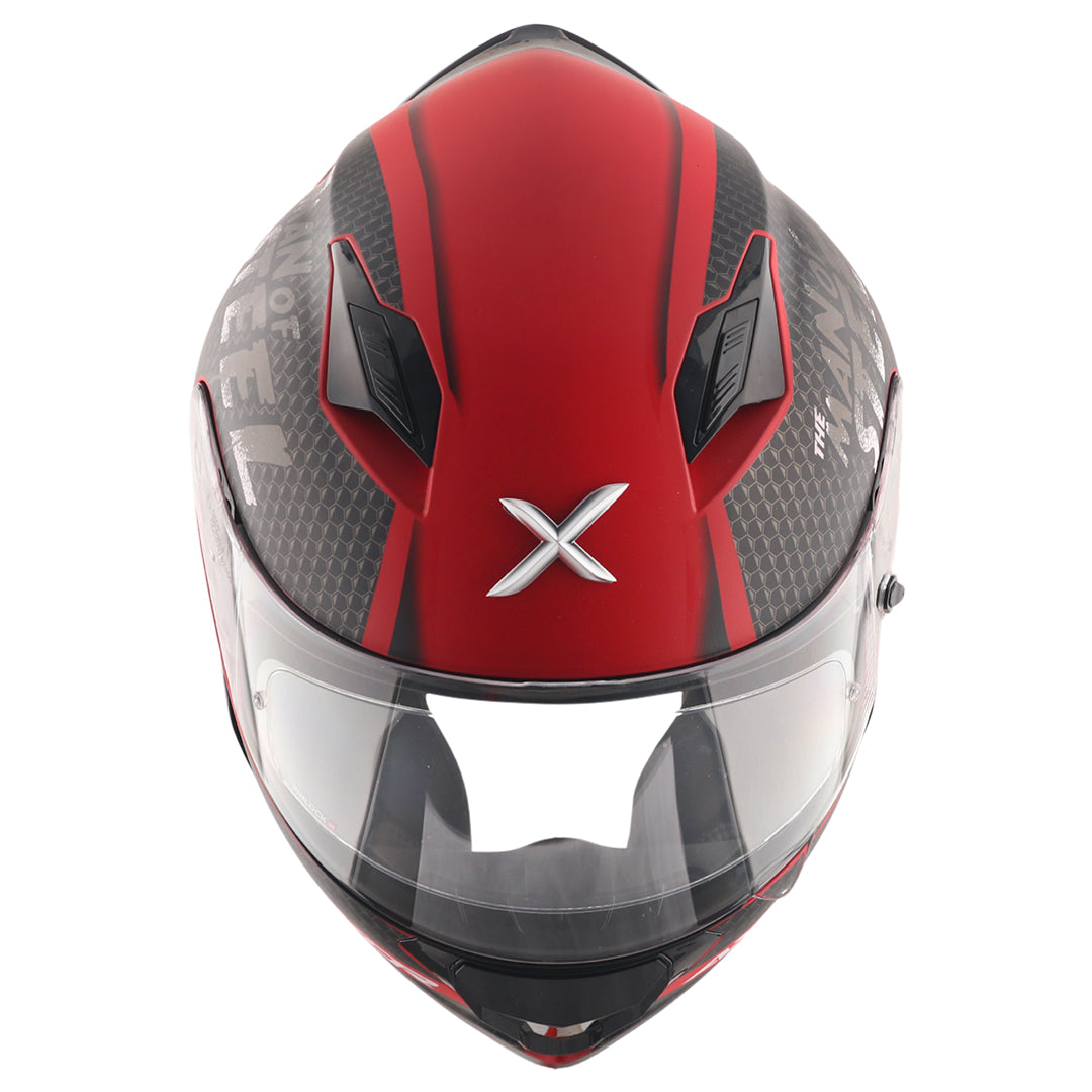 Motorcycle full face helmet dc superman matt black red decal pinlock ready