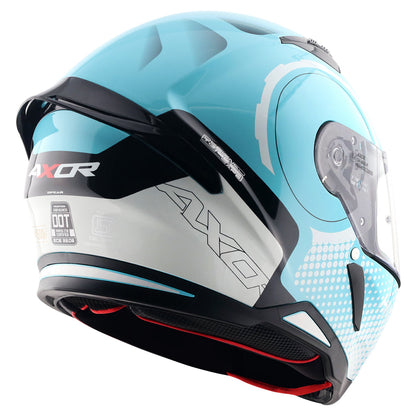 Motorcycle full face gloss light blue white helmet pinlock ready ISI ECE 2206