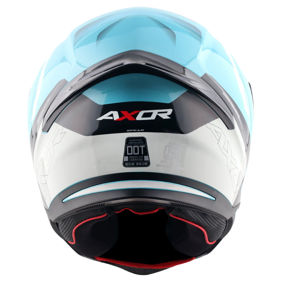 Motorcycle full face gloss light blue white helmet pinlock ready ISI ECE 2206