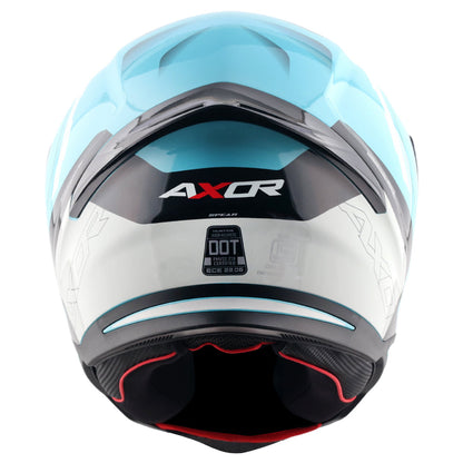 Motorcycle full face gloss light blue white helmet pinlock ready ISI ECE 2206