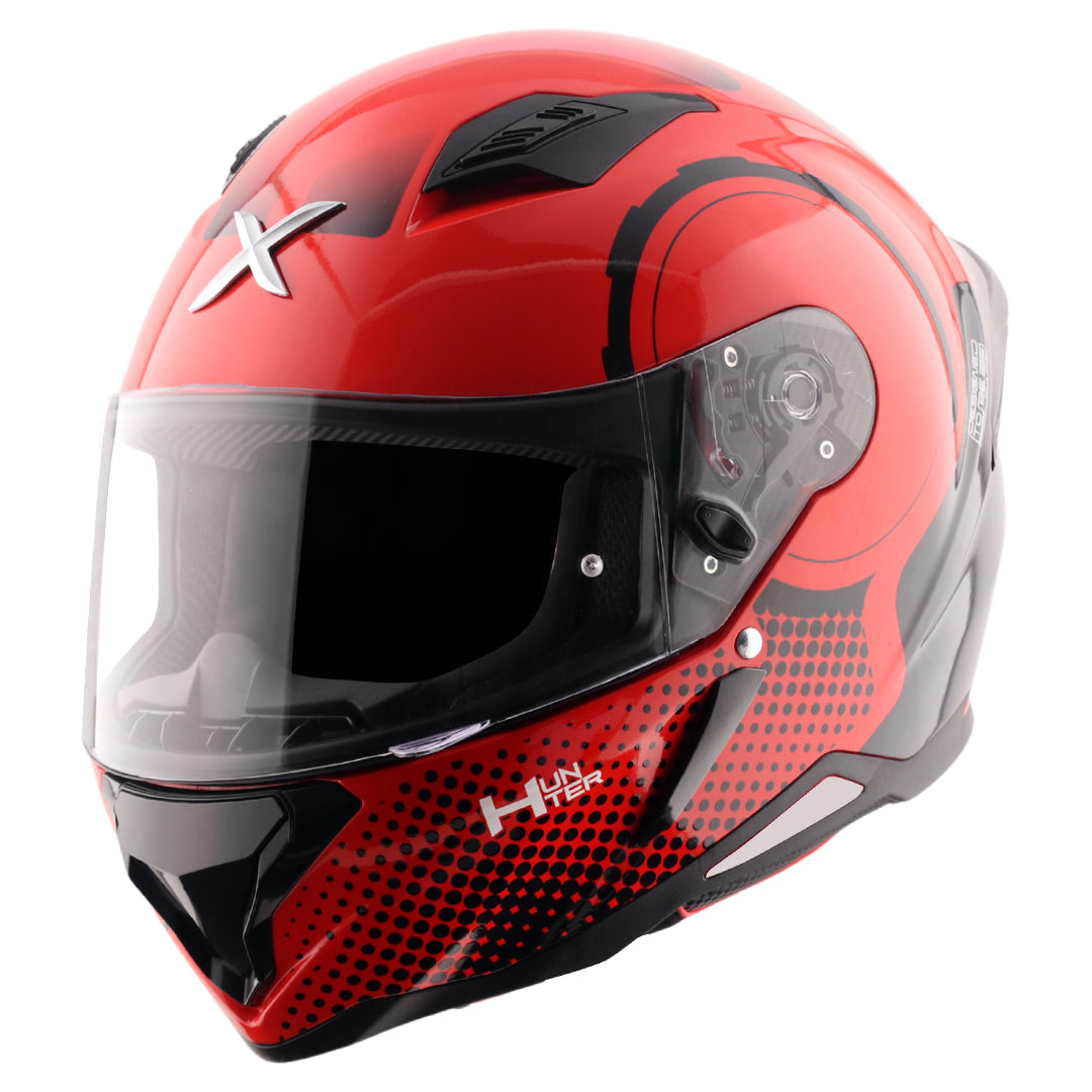 Motorcycle full face gloss red black helmet pinlock ready ISI ECE 2206
