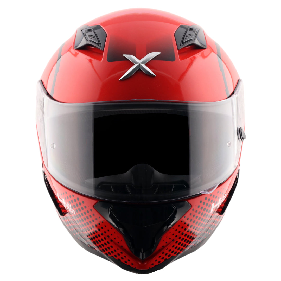 Motorcycle full face gloss red black helmet pinlock ready ISI ECE 2206
