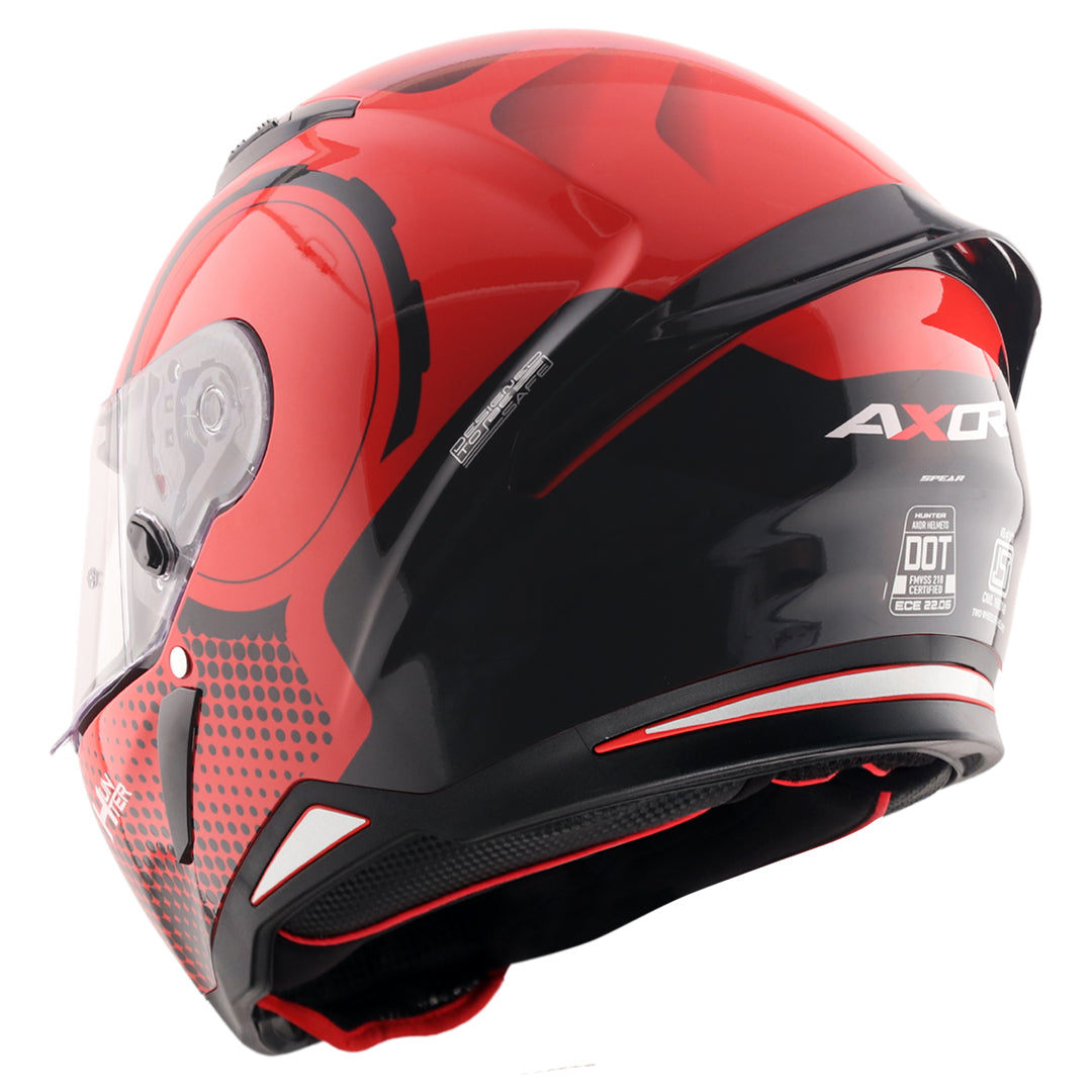 Motorcycle full face gloss red black helmet pinlock ready ISI ECE 2206