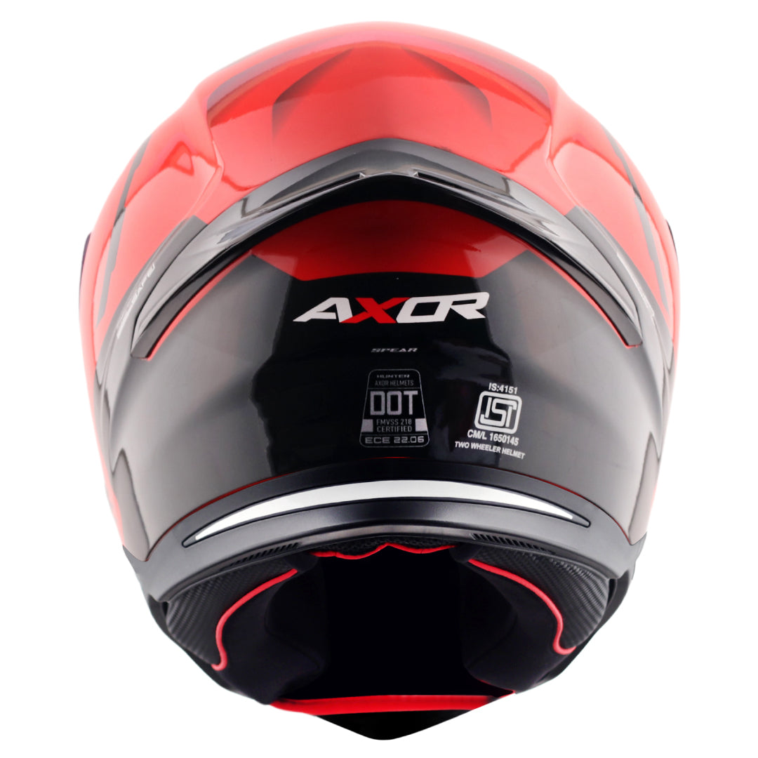 Motorcycle full face gloss red black helmet pinlock ready ISI ECE 2206