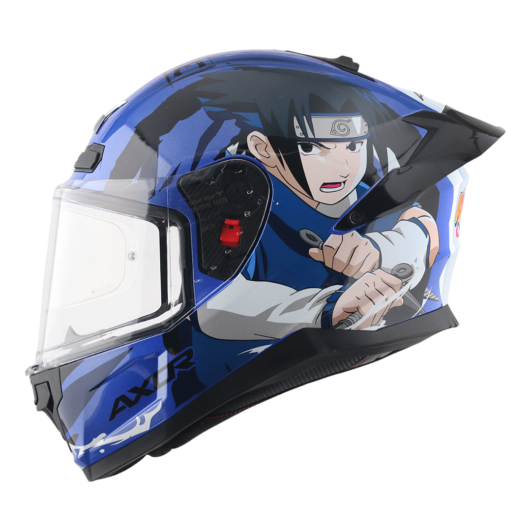 Motorcycle full face helmet Naruto - Sasuke decal glossy Pinlock 