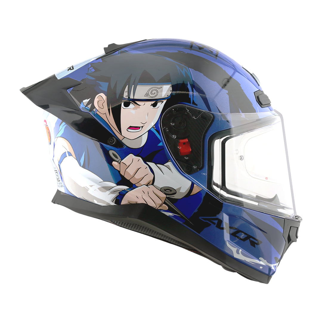 Motorcycle full face helmet Naruto - Sasuke decal glossy Pinlock 