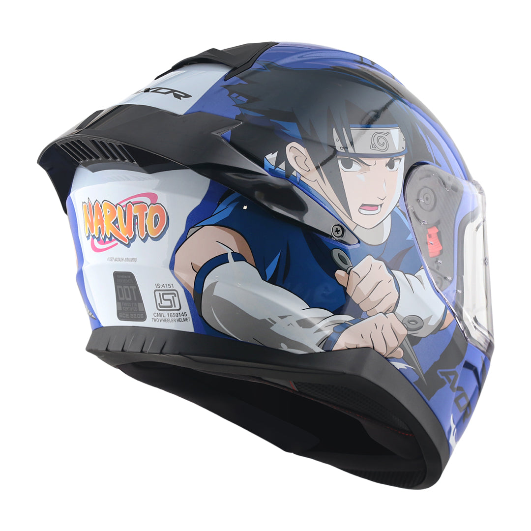 Motorcycle full face helmet Naruto - Sasuke decal glossy Pinlock 