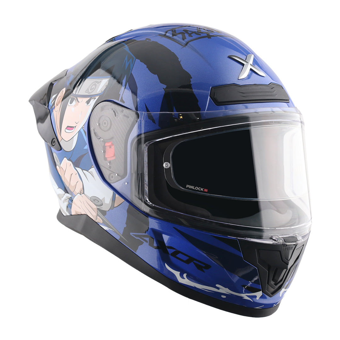 Motorcycle full face helmet Naruto - Sasuke decal glossy Pinlock 