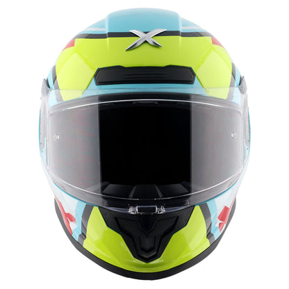Motorcycle full face helmet neon blue yellow black pinlock , dot ece
