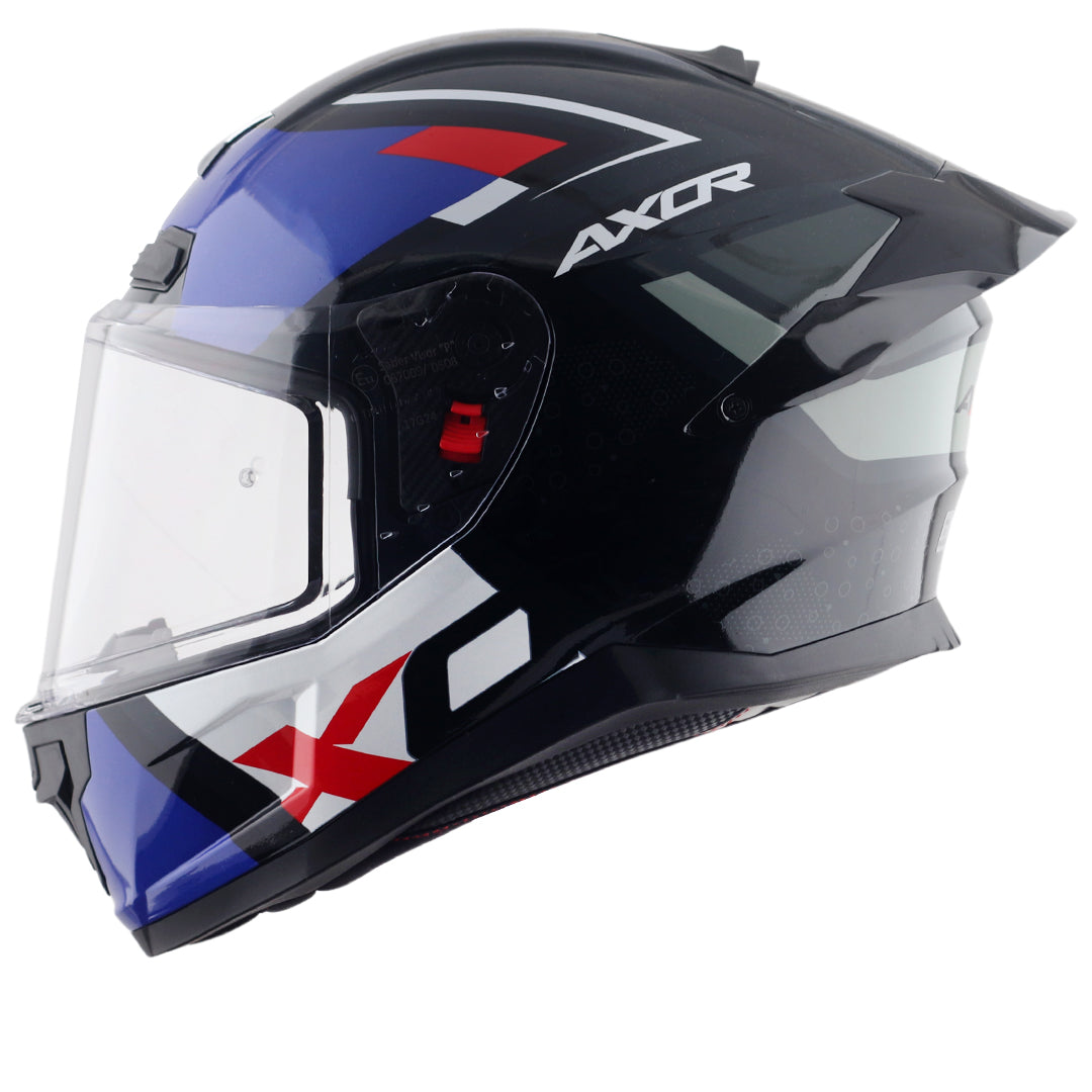 Motorcycle full face helmet glossy blue black pinlock , dot ece