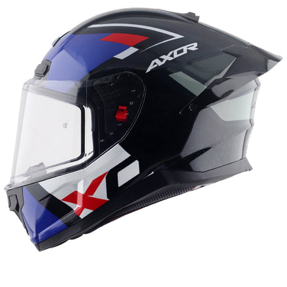 Motorcycle full face helmet glossy blue black pinlock , dot ece