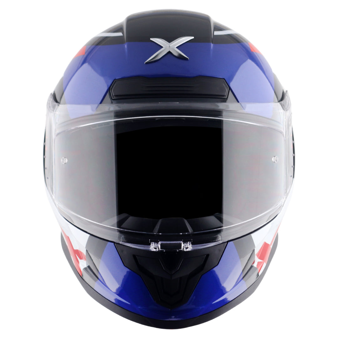 Motorcycle full face helmet glossy blue black pinlock , dot ece