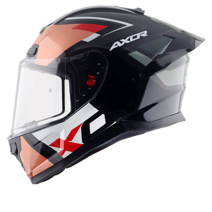 Motorcycle full face helmet orange black pinlock , dot ece