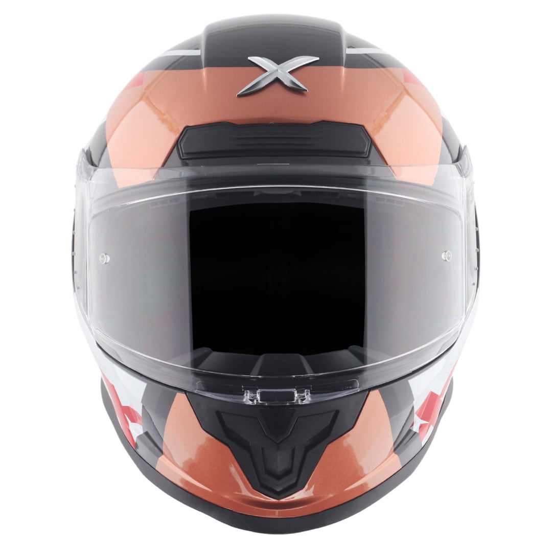 Motorcycle full face helmet orange black pinlock , dot ece