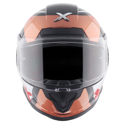 Motorcycle full face helmet orange black pinlock , dot ece