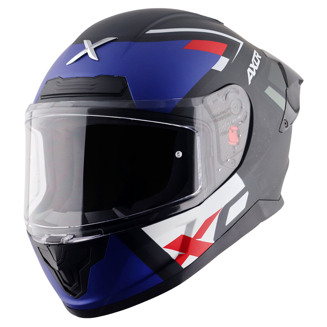Motorcycle full face helmet Matt blue black pinlock , dot ece