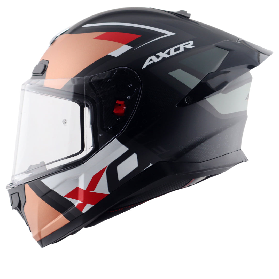 Motorcycle full face helmet matt orange black pinlock , dot ece