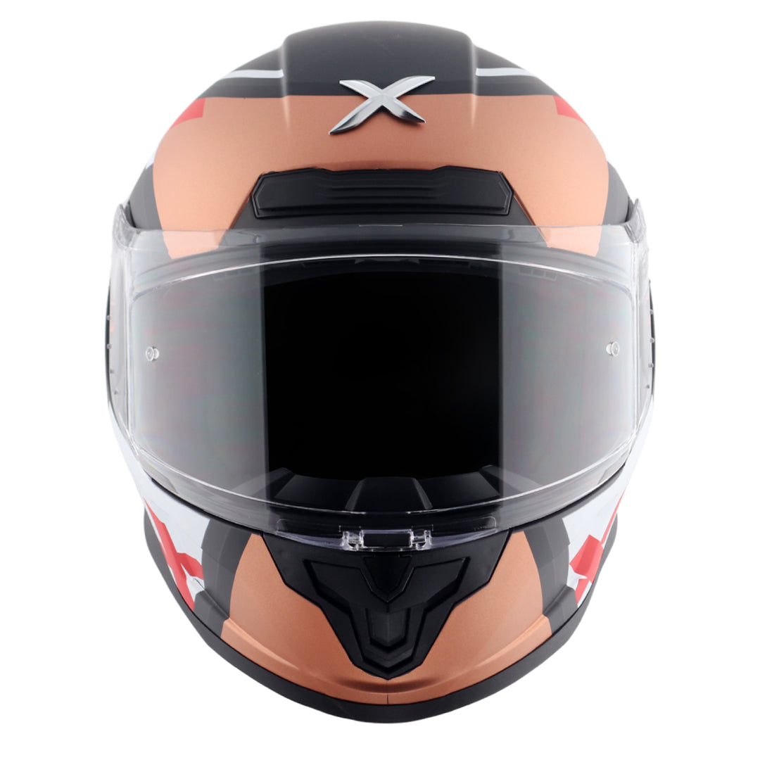 Motorcycle full face helmet matt orange black pinlock , dot ece