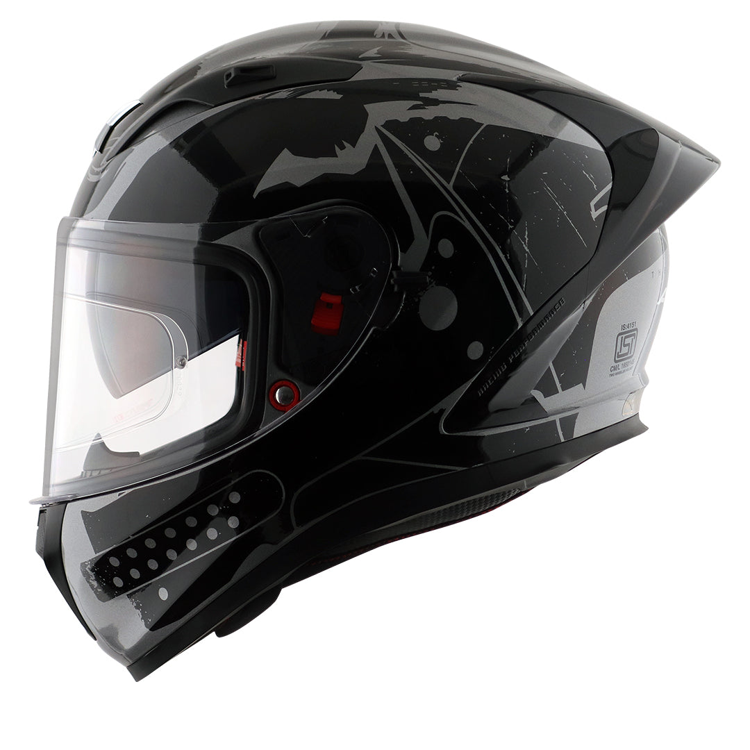 Motorcycle full face helmet gloss black DC batman decal pinlock dual-visor