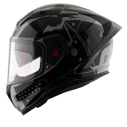 Motorcycle full face helmet gloss black DC batman decal pinlock dual-visor
