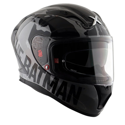 Motorcycle full face helmet gloss black DC batman decal pinlock dual-visor
