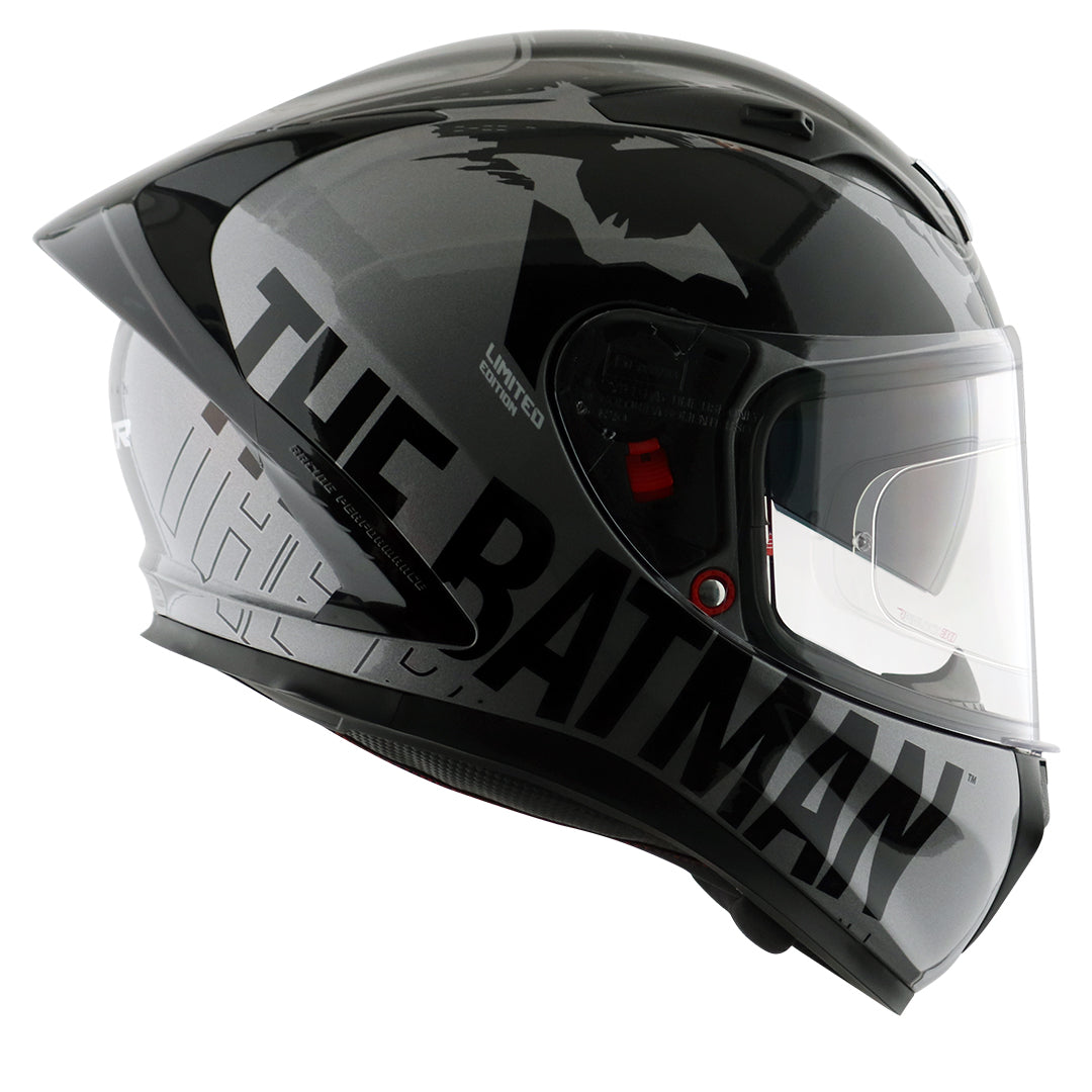 Motorcycle full face helmet gloss black DC batman decal pinlock dual-visor