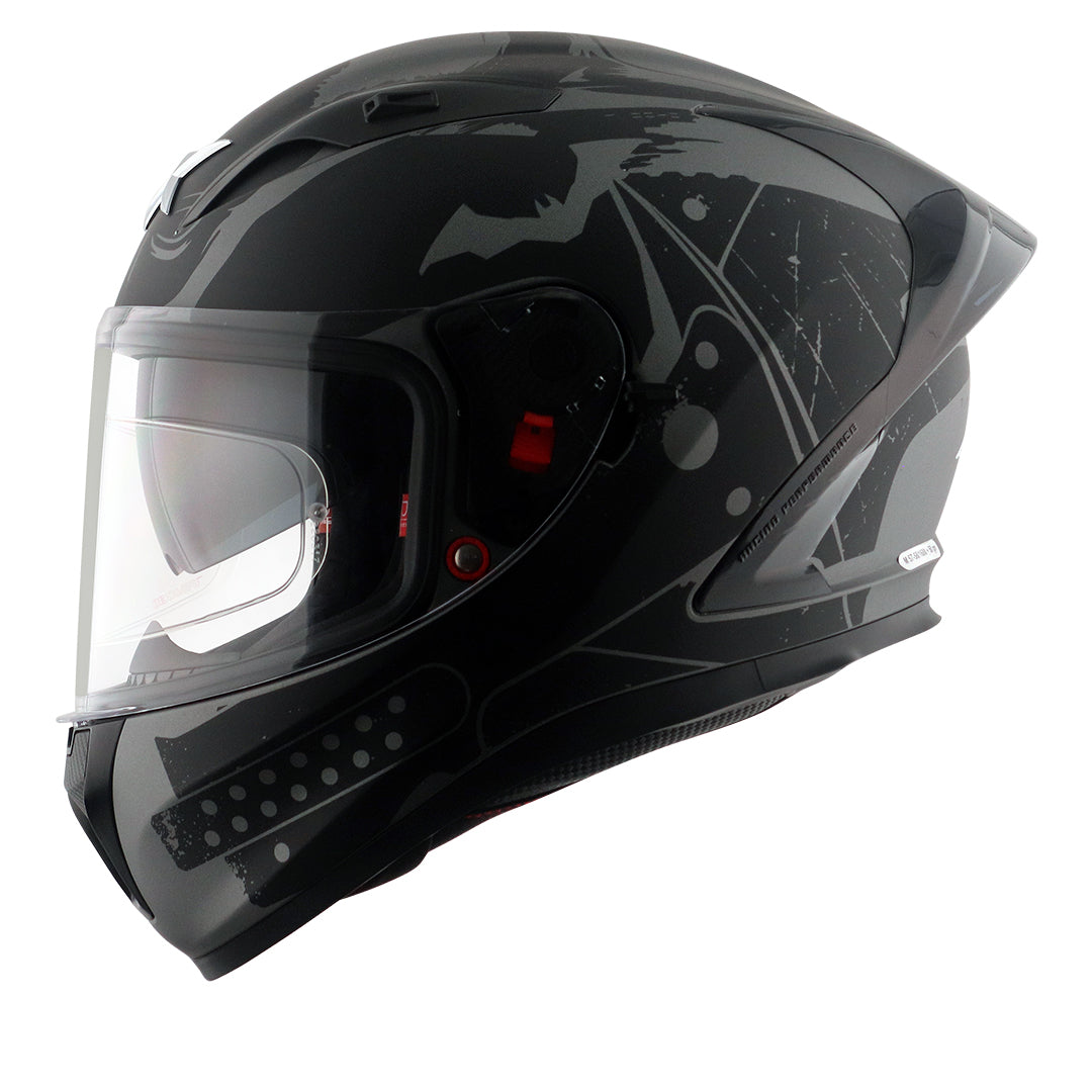 Motorcycle full face helmet matt grey black DC batman decal pinlock dual-visor
