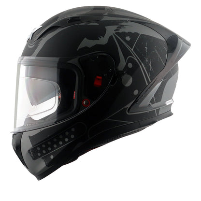 Motorcycle full face helmet matt grey black DC batman decal pinlock dual-visor