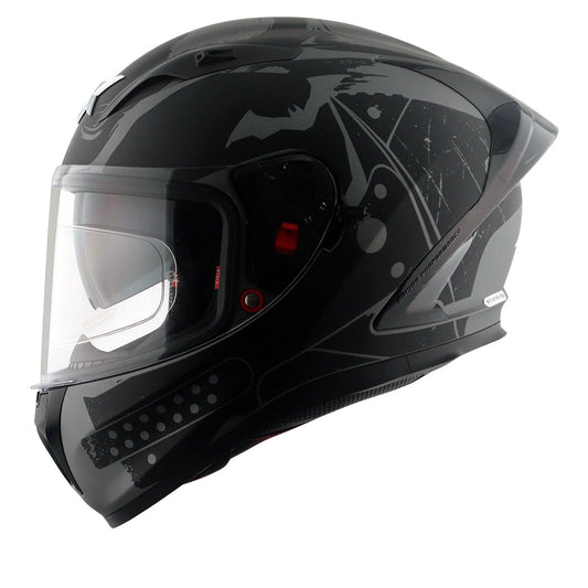 Motorcycle full face helmet matt grey black DC batman decal pinlock dual-visor
