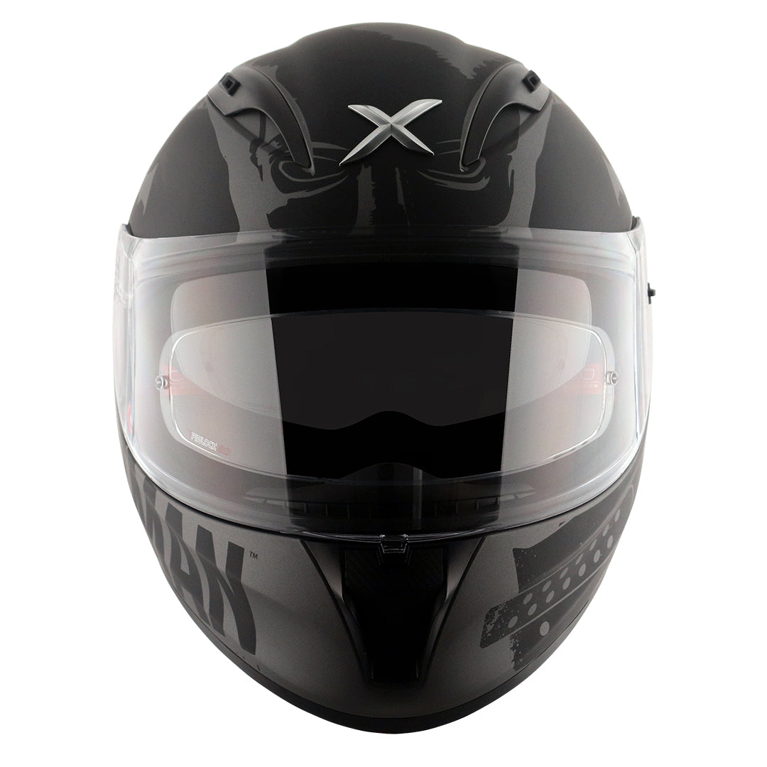 Motorcycle full face helmet matt grey black DC batman decal pinlock dual-visor