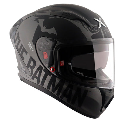 Motorcycle full face helmet matt grey black DC batman decal pinlock dual-visor