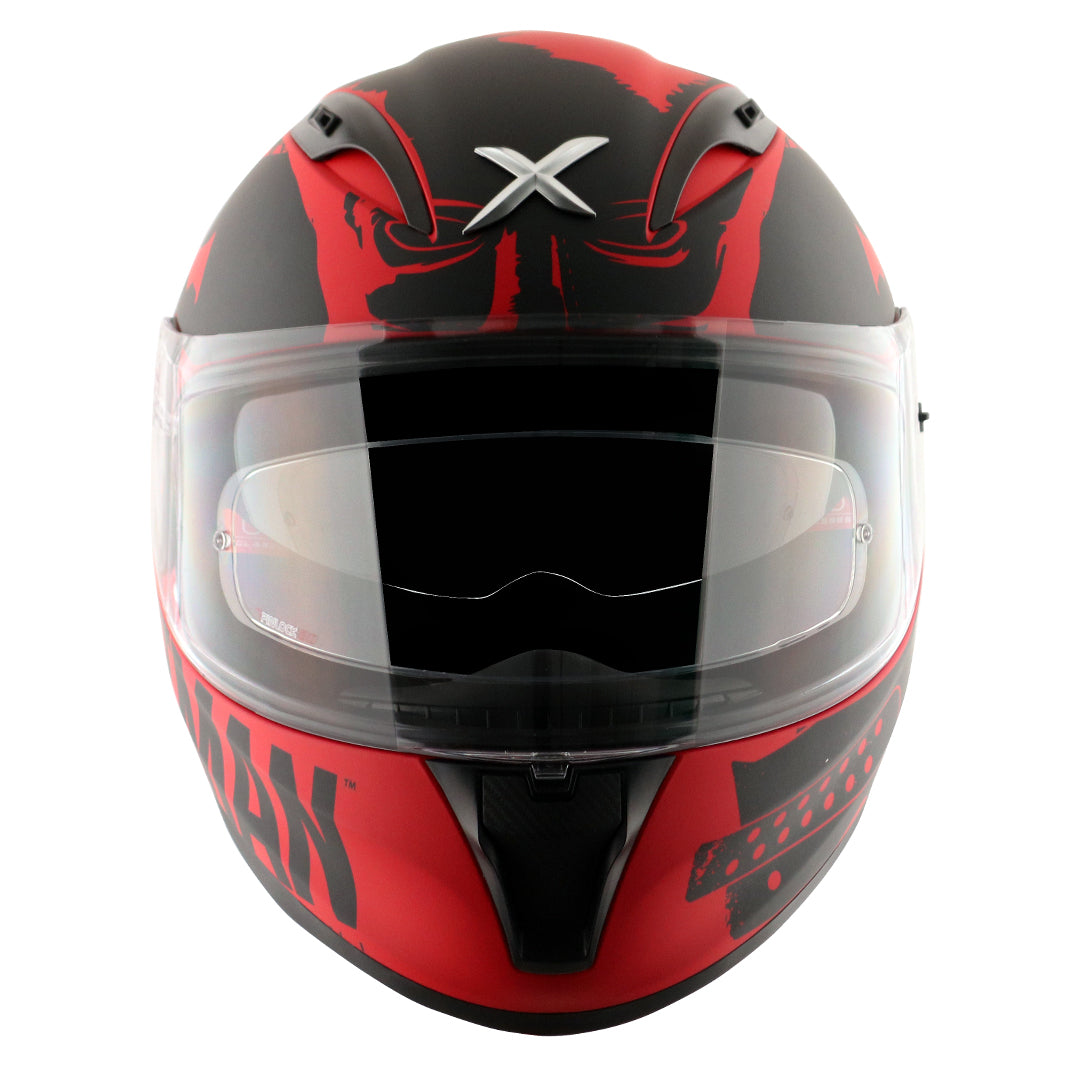 Motorcycle full face helmet matt red black DC batman decal pinlock dual-visor