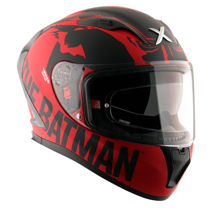 Motorcycle full face helmet matt red black DC batman decal pinlock dual-visor