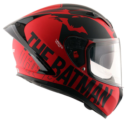 Motorcycle full face helmet matt red black DC batman decal pinlock dual-visor