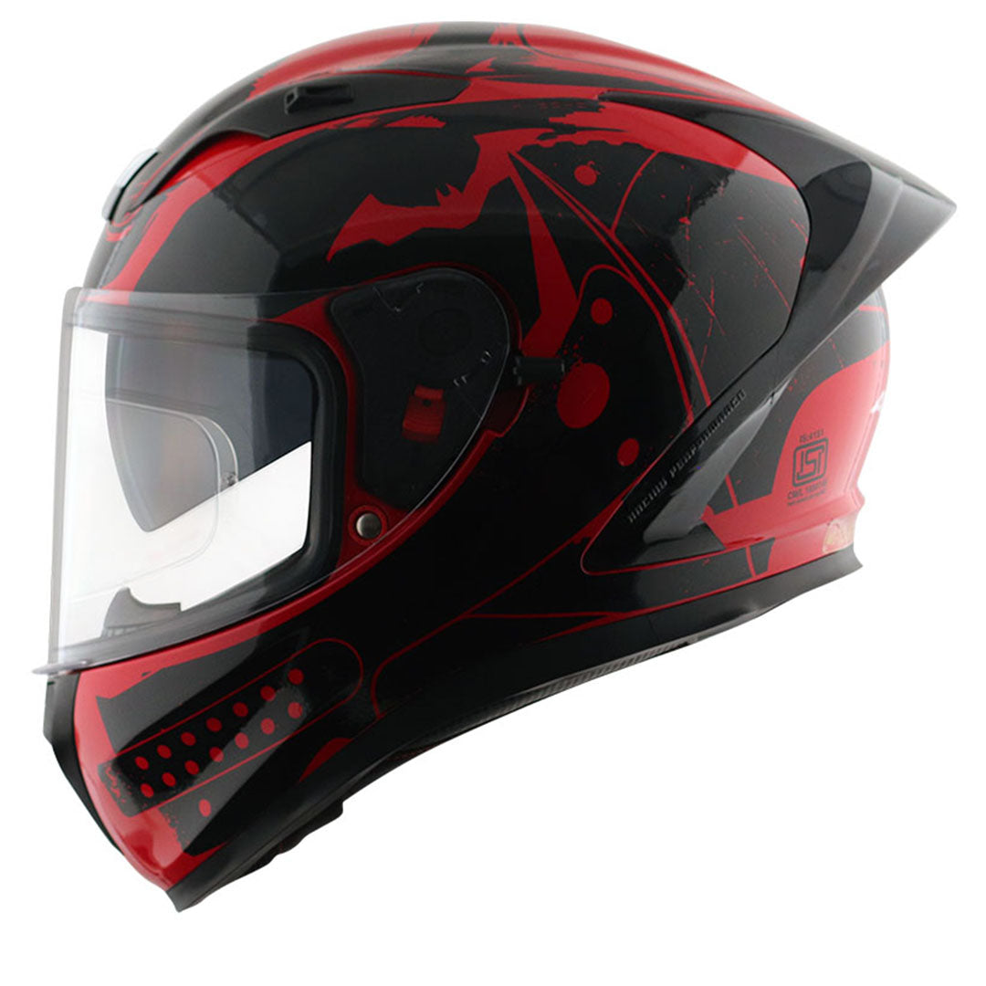 Motorcycle full face helmet gloss red black DC batman decal pinlock dual-visor